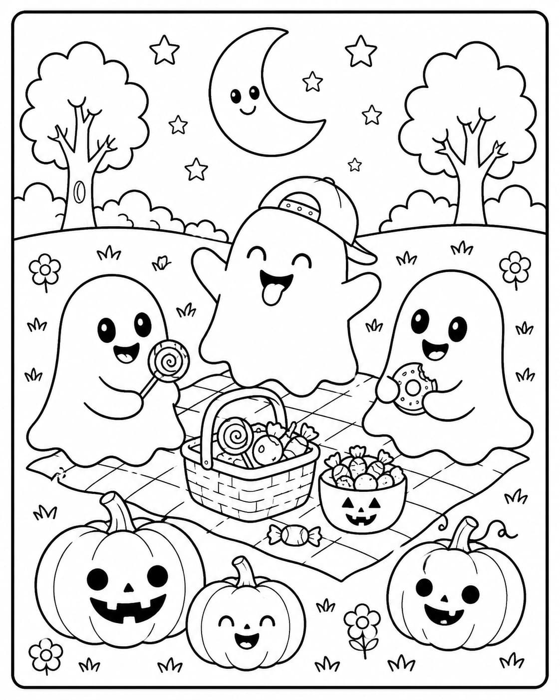 Halloween Motiv 7 als kostenloses Ausmalbild für Kinder